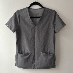 Figs Casma 3 Pocket Technical Collection Scrub Top Gray Size XS